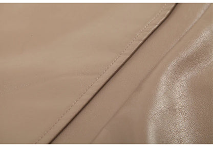 🍒Extra long faux leather trench coat for women double breasted luxury elegant long smart casual pu outerwear Keep aBREAST of DOUBLE take clothing
