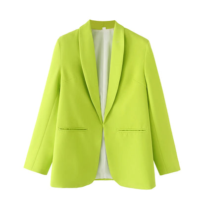 🍒Women's summer clothing elegant commuting jacket flourescent wear style ersatile casual suit jacket smart casual Illuminate In Luminous