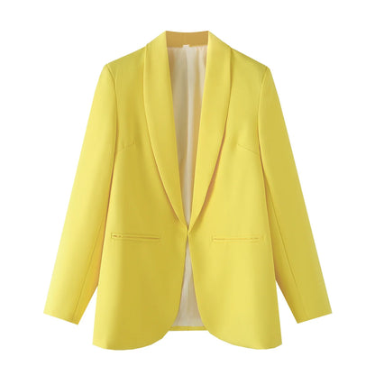 🍒Women's summer clothing elegant commuting jacket flourescent wear style ersatile casual suit jacket smart casual Illuminate In Luminous