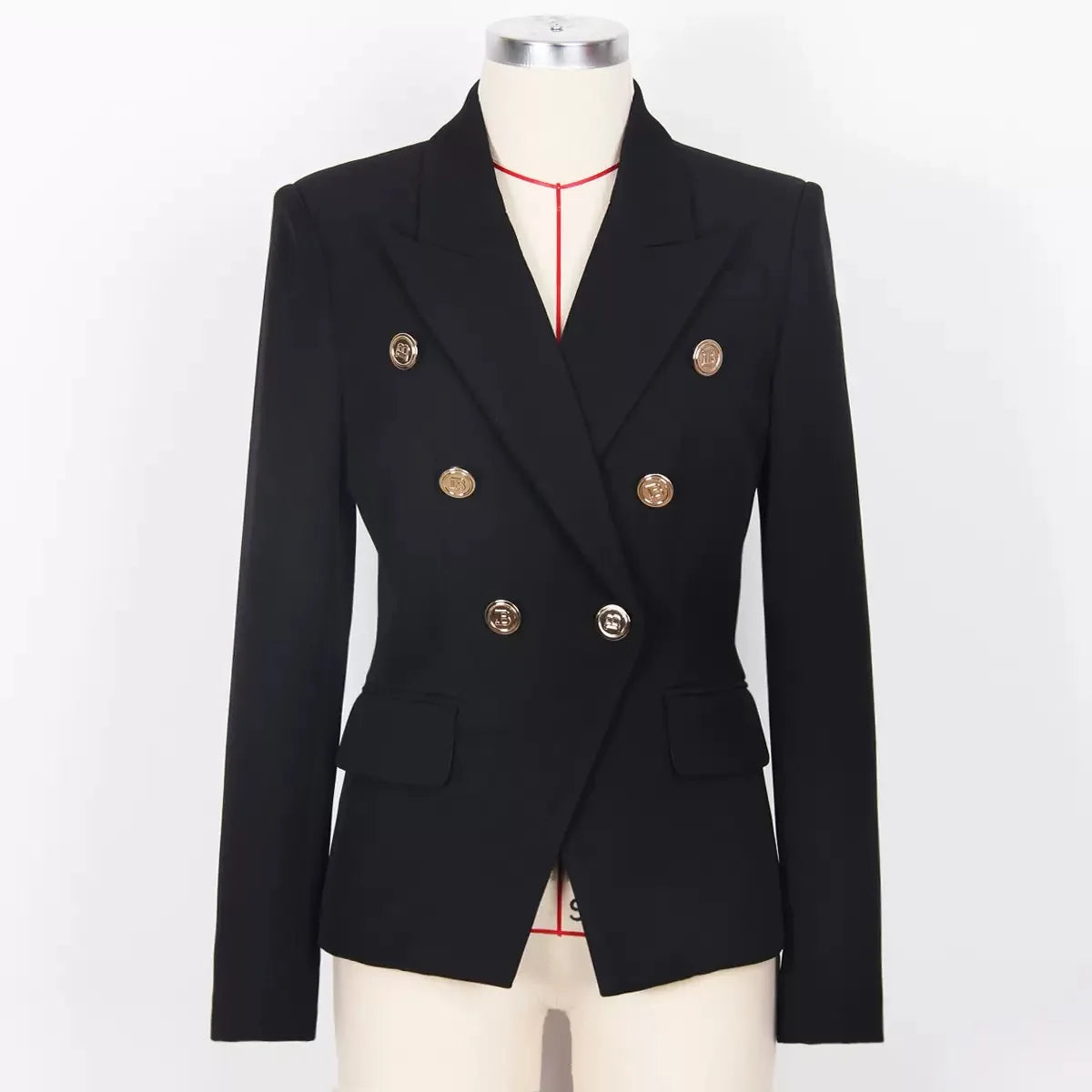 🍒Blazers high quality double breasted women's suit jacket for office use formal business wear  slim fit outerwear occasion wear Look Blazing Hot