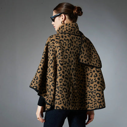 🍒Shawls for women cross-border  style high-end feel versatile leopard print cape spring, autumn and outerwear fashion animal print smart casual winter wear Surely Shawls