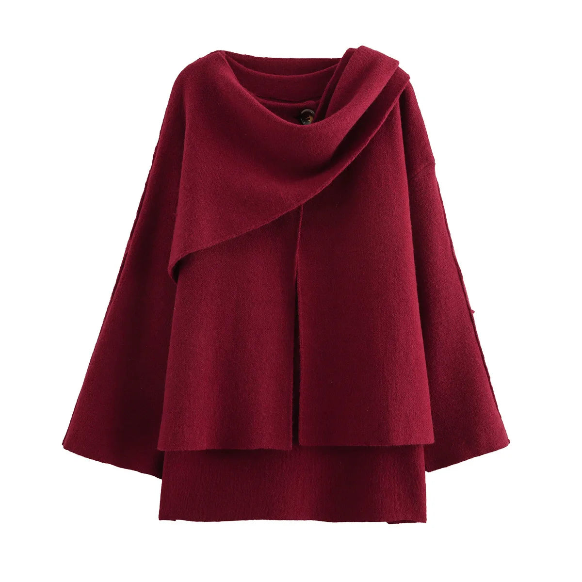 🍒Autumn winter womens fashion chic vintage cape coat long sleeve outerwear woven style smart casual jacket for women No HOPEing for this CAPE Just visit your basket