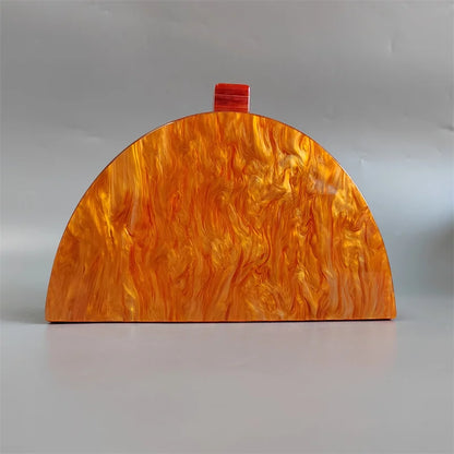🍒Orange resin bag with handle women shoulder bag acrylic box clutch bag evening purse wedding party purse wallet No Need To Squeese Money Out For this Orange