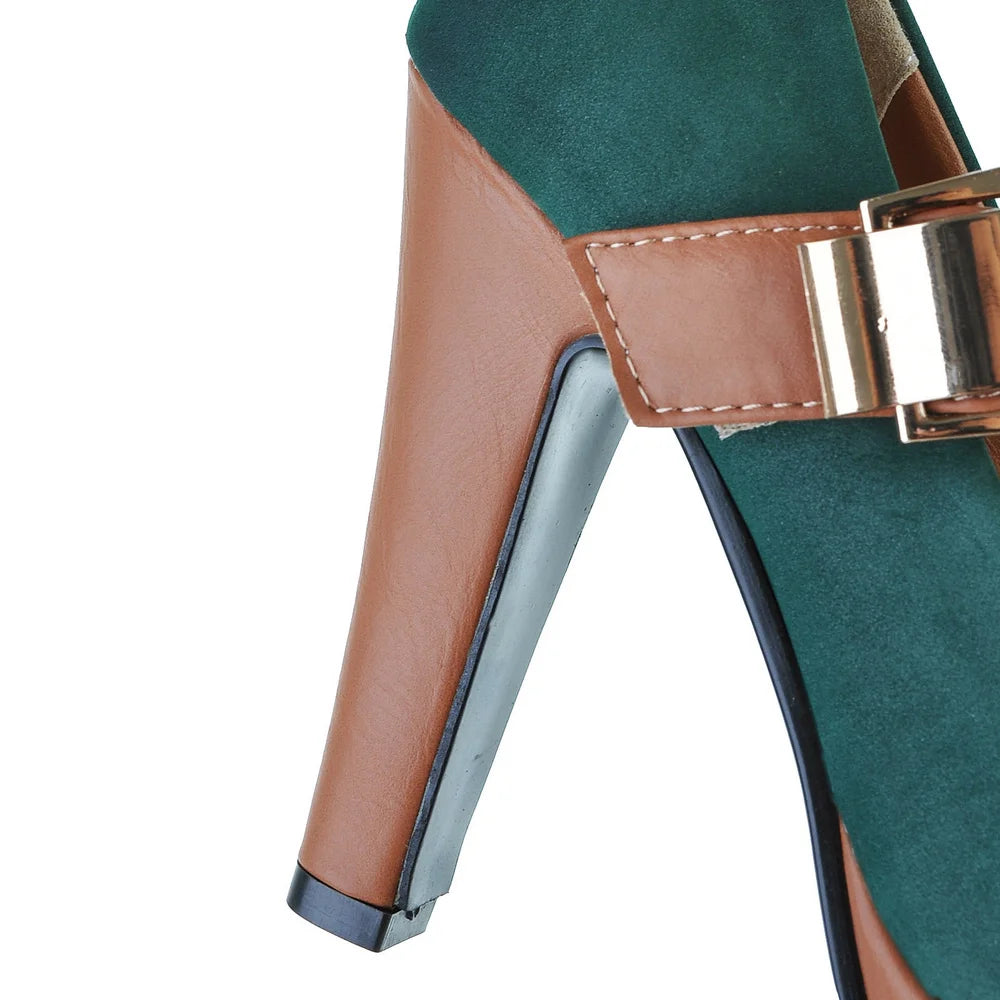 🍒High heel pumps with straps trendy women's footwear mary jane platform contrast colour shoes smart casual Cool Contrast