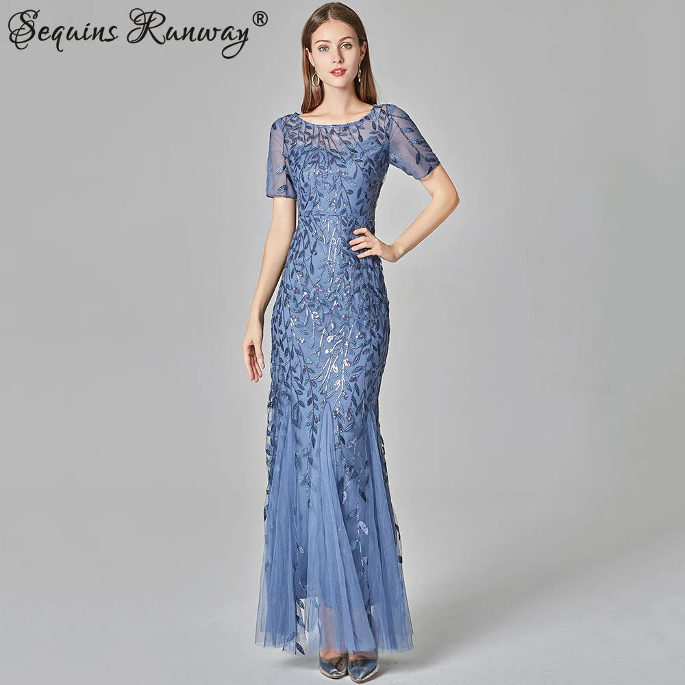 🍒Sequin maxi cocktail dress long bridesmaid prom outfit for special occasion party club bodycon vintage style clothing You'll Fish This Mermaid Out Time &Time