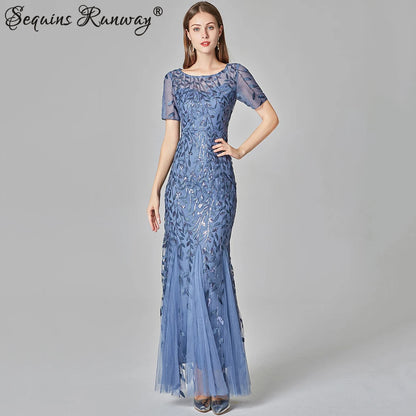 🍒Sequin maxi cocktail dress long bridesmaid prom outfit for special occasion party club bodycon vintage style clothing You'll Fish This Mermaid Out Time &Time
