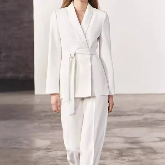 🍒Long sleeve lapel blazer belted jacket kimono style occasion wear smart casual clothing feminine fashion wear kim ono  Owns This You Can Too