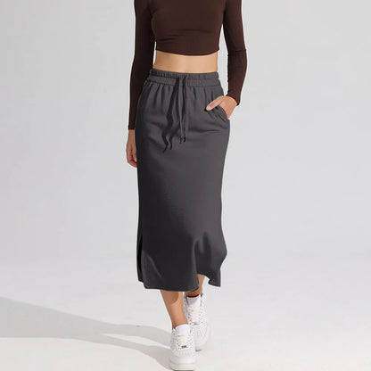 🍒Casual midi skirt modal fabric clothing loose summer wear women's casual clothing plus size long skirts with elasticated waist and pockets
