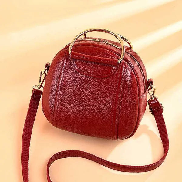 🍒Genuine leather shoulder bags for women's luxury handbags fashion crossbody bag female Purse bag smart casual round bag  Its Round About time for A New Bag Leather bag