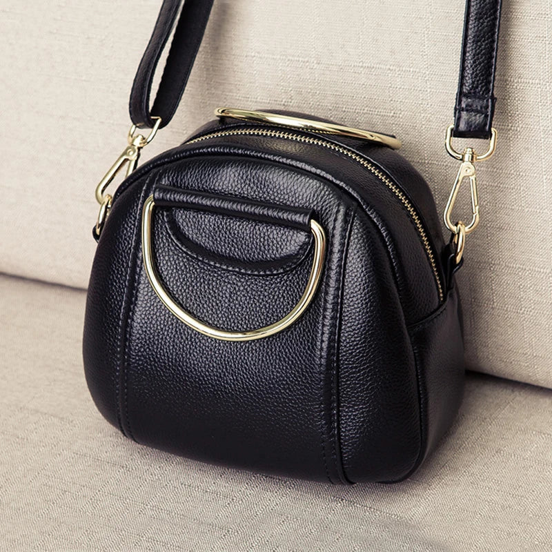 🍒Genuine leather shoulder bags for women's luxury handbags fashion crossbody bag female Purse bag smart casual round bag  Its Round About time for A New Bag Leather bag