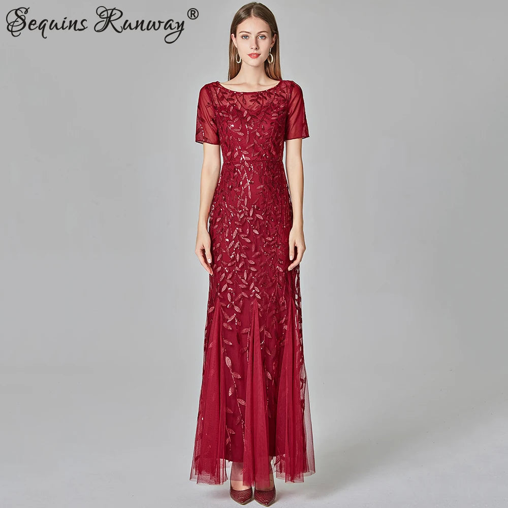 🍒Sequin maxi cocktail dress long bridesmaid prom outfit for special occasion party club bodycon vintage style clothing You'll Fish This Mermaid Out Time &Time