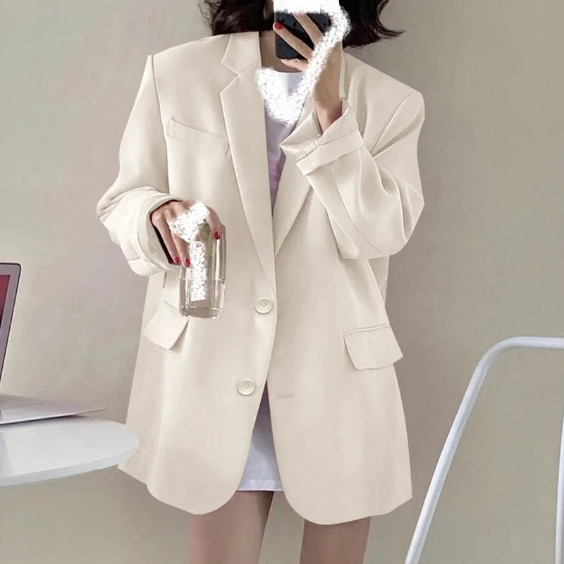 🍒Suit jacket women korean version of the British style women's suit coat long jacket summer autumn fashion smart casual clothes party occasion wear Oversize Nice