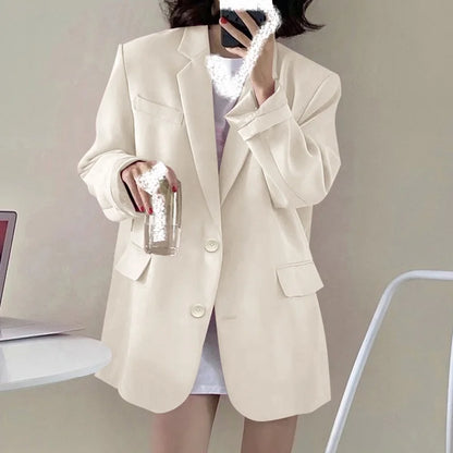 🍒Suit jacket women korean version of the British style women's suit coat long jacket summer autumn fashion smart casual clothes party occasion wear Oversize Nice