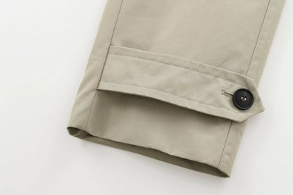 🍒Autumn winter womens fashion retro jacket double-breasted long-sleeve short long sleeve trench coat wind breaker smart casual coat (In Short ) Classic Coat