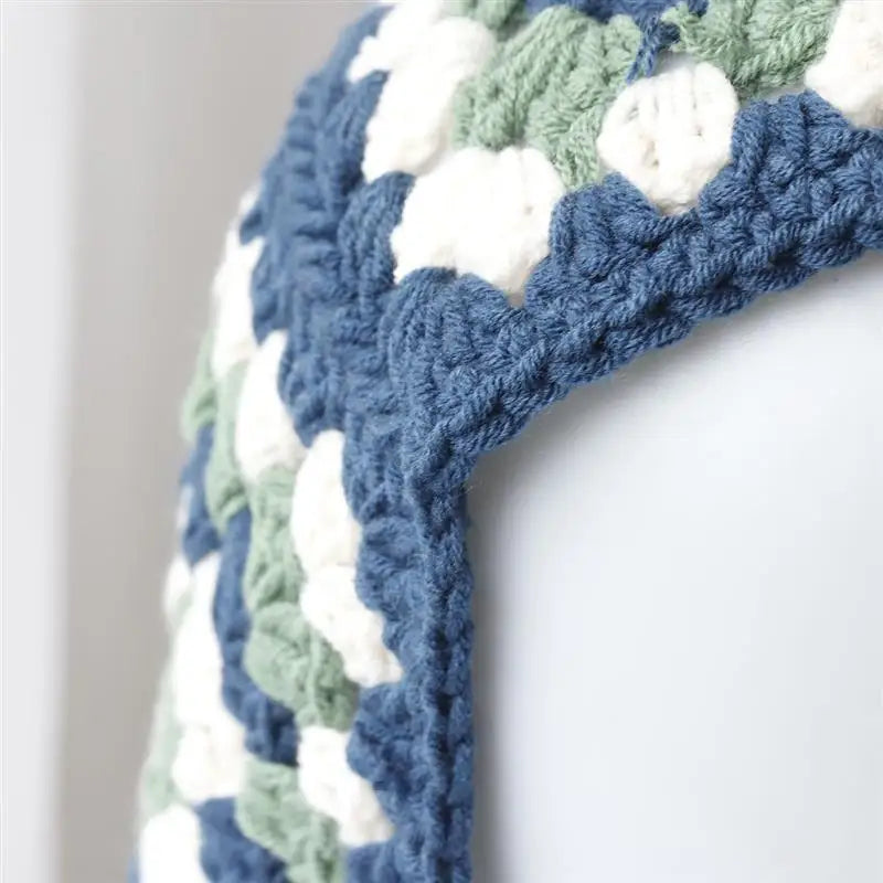 🍒Stylish balaclava hat for adults autumn winter knitted Hats for women handmade unique neck gaiter neck warmer retro knitwear fashion warm ear protection black and white grid hood KNIT this PEARL Into Your Hat Wardrobe