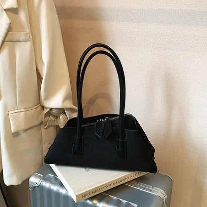 🍒Luxury faux suede bags designer handbags, special geometric layered retro shoulder bag for women axillary bags female daily commuter bag No Need To Per-suede