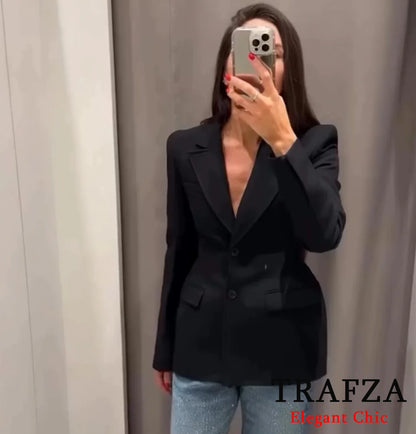 🍒Waist-hugging blazer single breasted button jacket with shoulder pads spring fashion high street clothing party occasion wear office clothing Wear This Every HOUR Of The Day And raise A GLASS To The Comfort