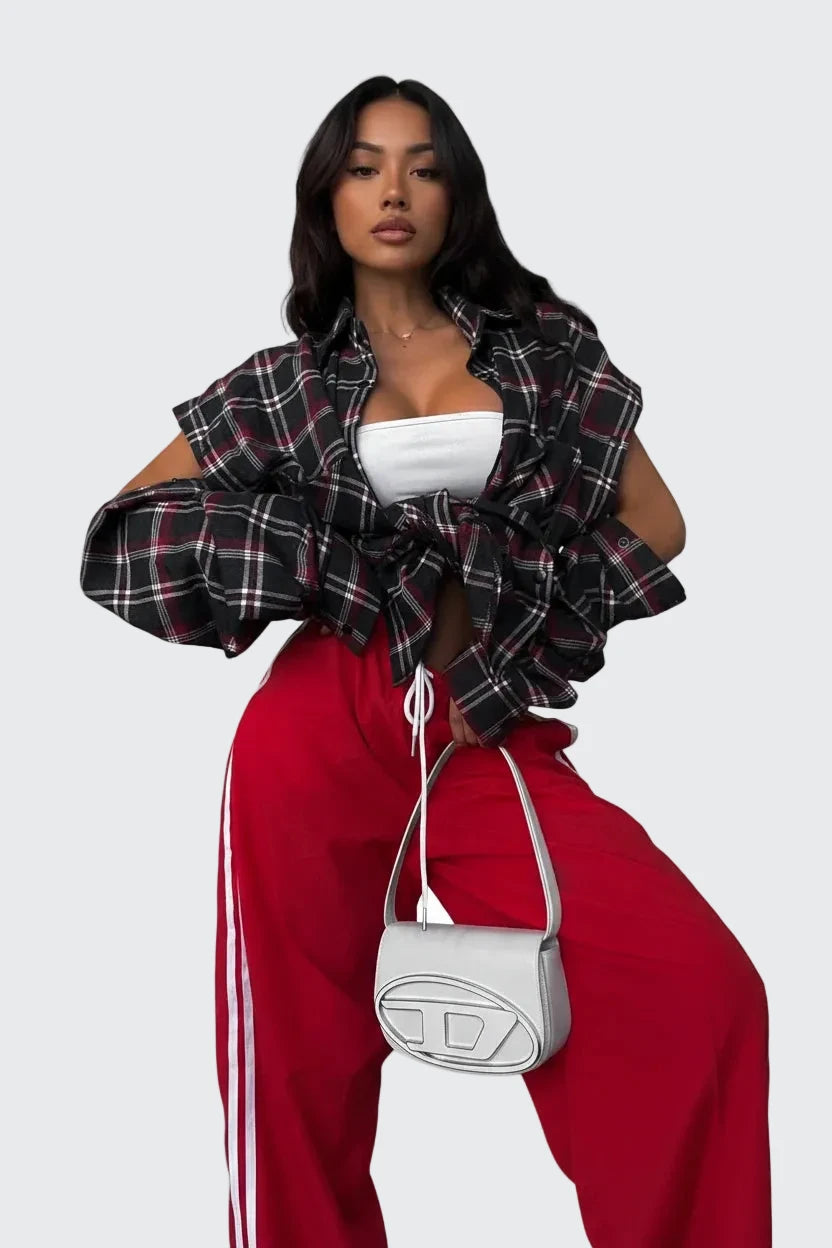 🍒Women's spring shirt Jacket checkered short-sleeved pocket retro luxurious chic trendy minimalist fashion check blouse designer comfy style clothing Dont Be Stale Mate Get This Checkers