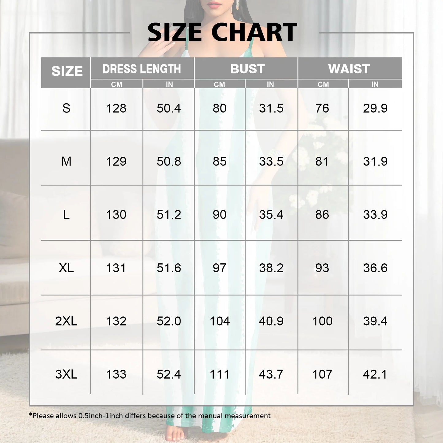🍒Striped spaghetti strap maxi dress for holiday watercolor green & white pattern summer beach clothes for women plus size clothing S-3XL Five Stripes And Your Out-fitted