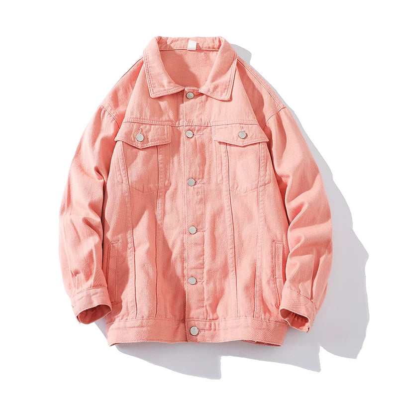 🍒Jeans jacket women coats big pockets female oversize denim jacket shirt collar casual loose relaxed fit outerwear spring  autumn fashion Do-All Daily Denim