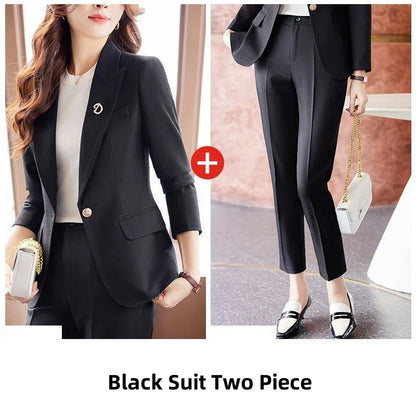🍒Women's  professional fashion suit matching set elegant casual elegant blazers for women two piece jacket and pants set female fashion clothing Try This Choclate Selection