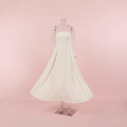 🍒French cotton dresses linen holiday clothes strapless outfits high waist backless summer clothing long dress for women maxi fashion Ladies Line Up For Your linen