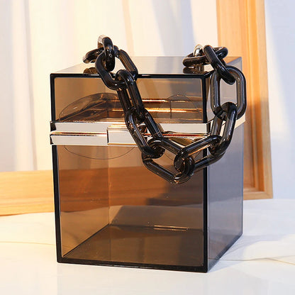 🍒Clutch box purse for women elegant acrylic handbag bridal party shoulder bag crossbody bucket bags trendy bags transparent bag