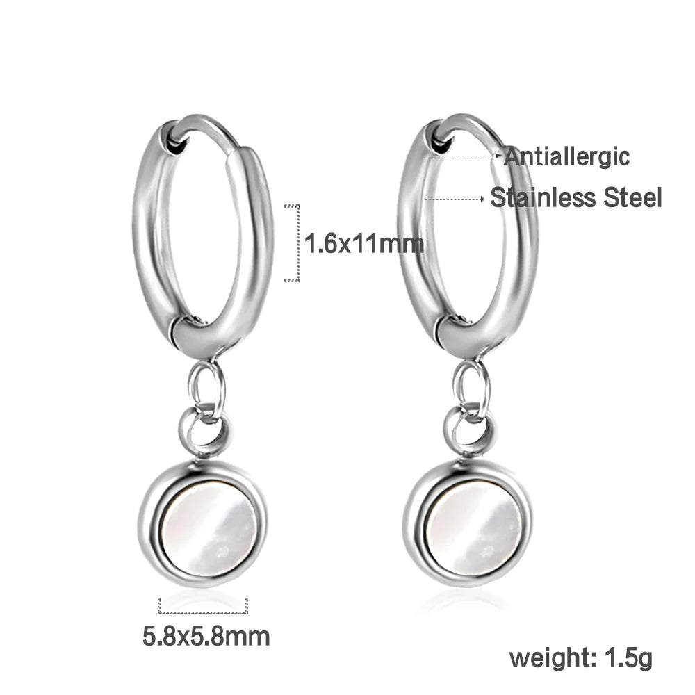 🍒Trendy jewellery stainless steel jewlry oil drip 18K gold plated hoop earrings butterfly shell bee heart earrings smart casual accessories