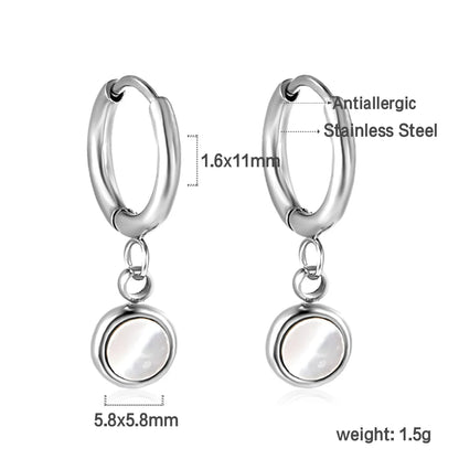 🍒Trendy jewellery stainless steel jewlry oil drip 18K gold plated hoop earrings butterfly shell bee heart earrings smart casual accessories