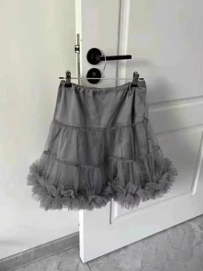 🍒Sweet girl fashion for women high waist a-line mini skirt cute pleated gauze summer clothing  y2k mesh skirts Mesh To Mini Mesh