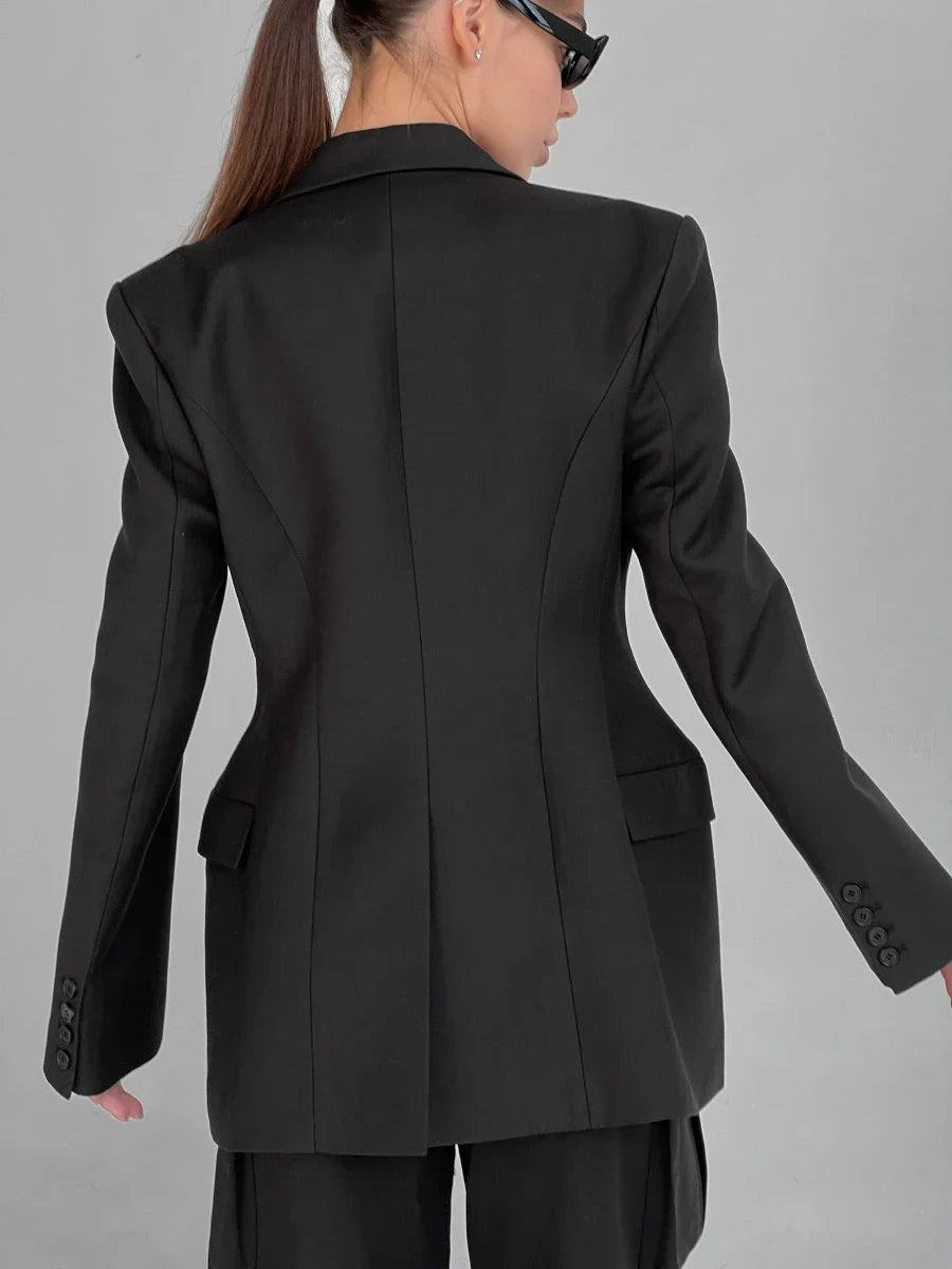 🍒 Women's autumn winter jacket faux wool blazer winter chic clothes slim waist coats office ladies double breasted fashion suits Jacket women occasion clothing Drink A GLASS In An HOUR