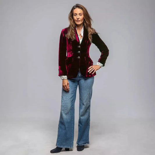 🍒Women’s blazer coats turn down collar vintage jacket velvet outerwear long sleeve slim fit y2k streetwear elegant office jacket party occasion wear Very Vintage Velvet