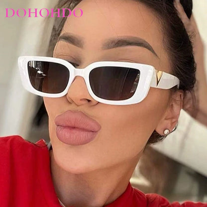 🍒Trendy rectangular sunglasses for womens shades unisex designer sunshade outdoor driving glasses for summer travelling sun glasses UV400 protection Trusty Trendy