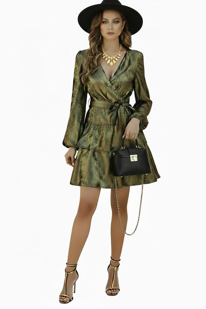🍒Long sleeve dress solid colour ruffle outfits women layered evening cocktail clothing vacation fashion prom party occasion wear TASTEFUL RUFFle PUFF sleeve
