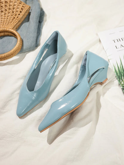 🍒Comfy shoes for women fashion footwear blue low heels elegant pointed toe pump shoes high quality kitten heels Point Your Attention To These Cuties