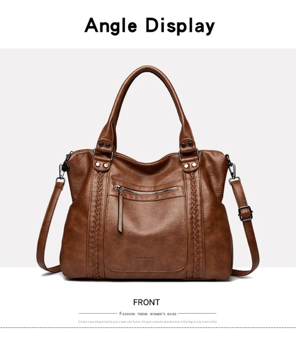 🍒Soft faux leather shoulder crossbody bags for women hot luxury handbag Designer casual tote office work bag Clever Faux Leather