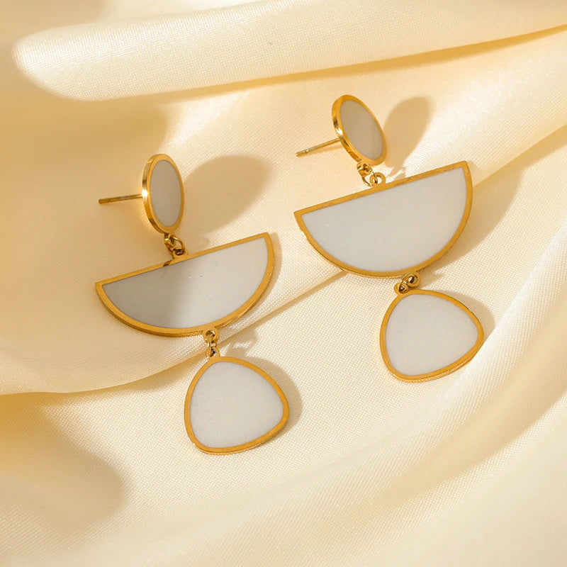 🍒Stainless steel large hoop earrings with pearl for women fashion exaggerated holiday Jewellery occasion earrings gift Bijoux Girly Pearl