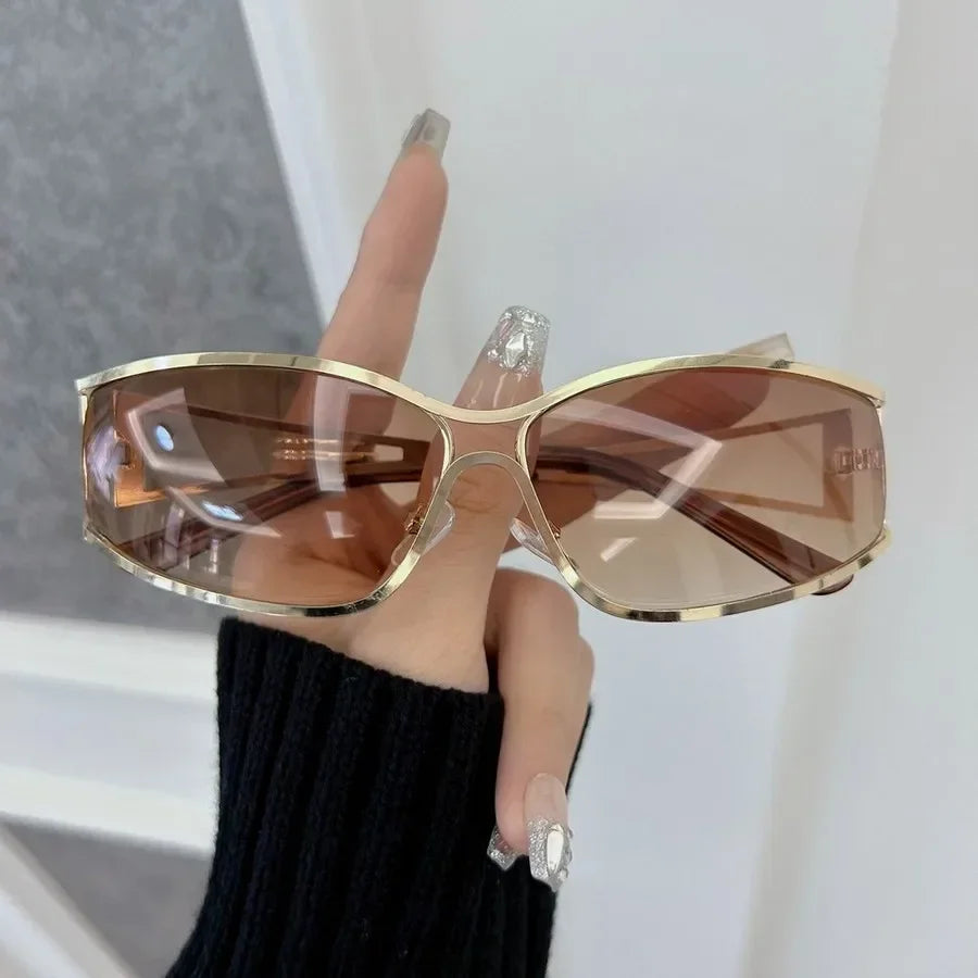 🍒Square designer sunglasses for women unisex metal frame cool eyeglasses female designer fashion eyewear DesignedTo Be Cool