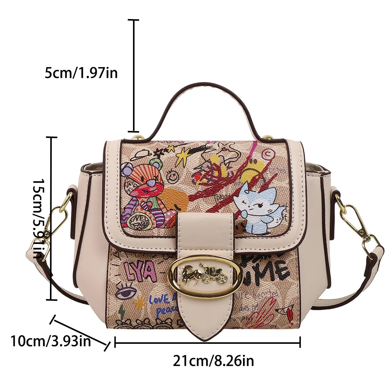 🍒Graffiti handbag/Purse women's bag designer luxury shoulder bag lu leather ladies messenger bag pink crossbody bag casual bag  No Word Of A Lie This GRAFFITI Bag CAN Be Yours