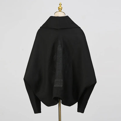 🍒Oversized zipped coat women's fashion solid color long sleeve casual drawstring jacket black designer style spring autumn clothing   Big Up To Oversized Cool