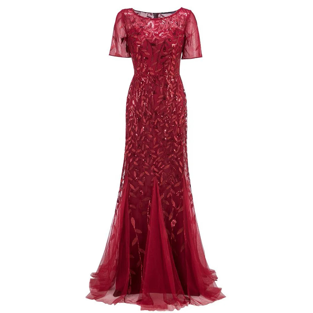 🍒Sequin maxi cocktail dress long bridesmaid prom outfit for special occasion party club bodycon vintage style clothing You'll Fish This Mermaid Out Time &Time
