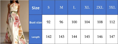 🍒Party vacation dress maxi floral fashion printed long outfit catwalk sleeveless party backless european and american occasion clothing Floor Them With A Floor Floral