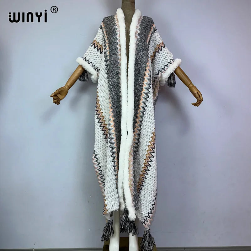 🍒Cardigan coat women winter wear tassel knitted coat winter womenpartywear coat maxi fashions cold weather clothes party coat thick warm free size female kaftan Warm Up To Pink