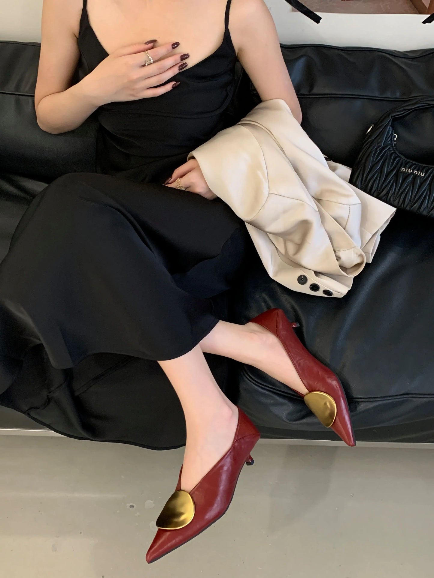 🍒Luxury gold shoes for women kitten heel shoes pointed toe foot wear low heel designer shoes fashion pumps DISCover these you wont be disaPOiNTed