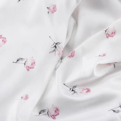 🍒White floral satin maxi dress for women casual or occasion wedding guest beach vacation outfit flower printed v-neck dress womens fashion slim fit waist short butterfly sleeve long summer wear with short sleeves high waist cute comfy casu-casion