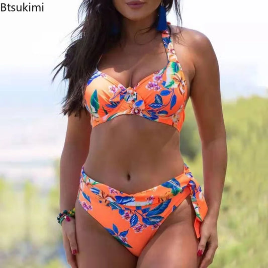 🍒Push up bikinis swimsuit female beachwear swimsuit floral print womens bathing suit high waist bikini sets summer beach wear Push UP Bikini Style