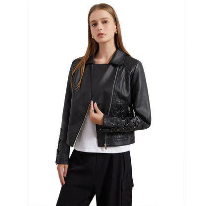 🍒Pu motorcycle jacket womens faux leather coat autumn and Winter fashion long sleeve crop outtrwear for women Get This Moto Speedy