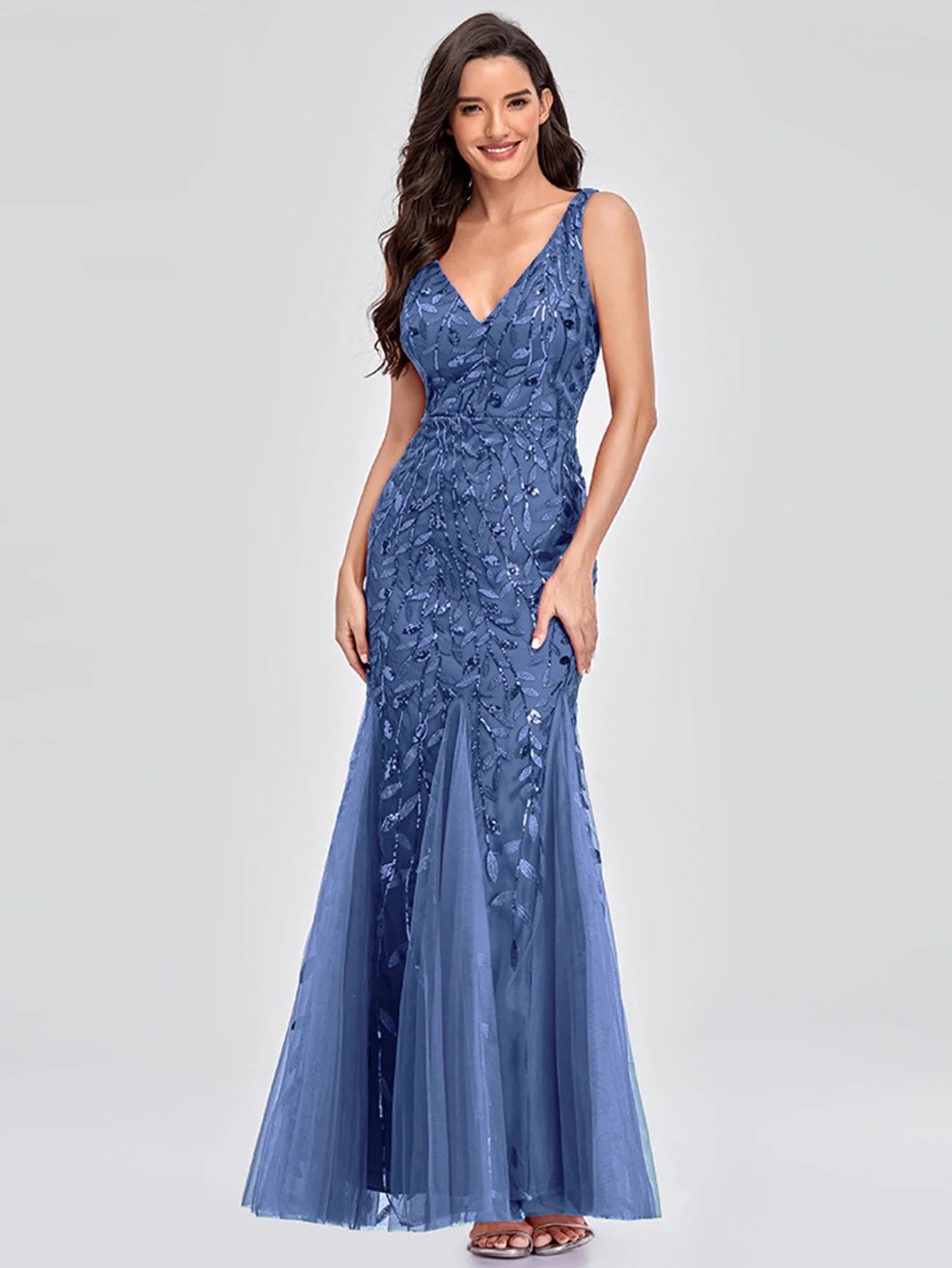 🍒Sequin maxi cocktail dress long bridesmaid prom outfit for special occasion party club bodycon vintage style clothing You'll Fish This Mermaid Out Time &Time