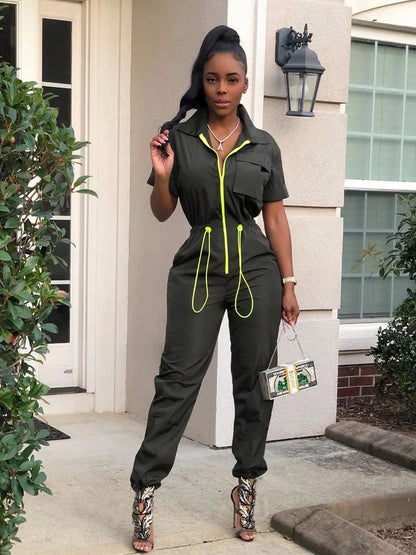 🍒Casual stretch jumpsuit colourful elastic waist pants one-piece romper suit for women comfortable summer outfits Jump In This Suit As Soon As You Get It