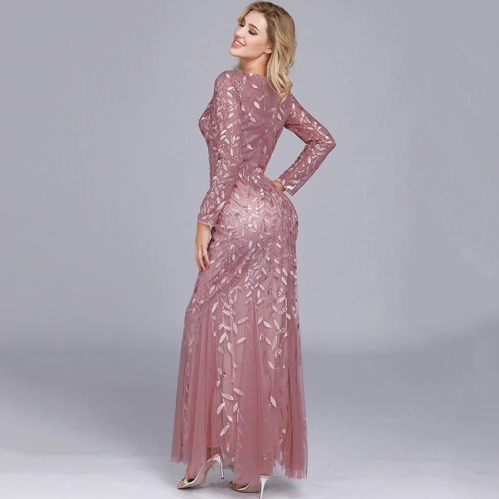 🍒Sequin maxi cocktail dress long bridesmaid prom outfit for special occasion party club bodycon vintage style clothing You'll Fish This Mermaid Out Time &Time